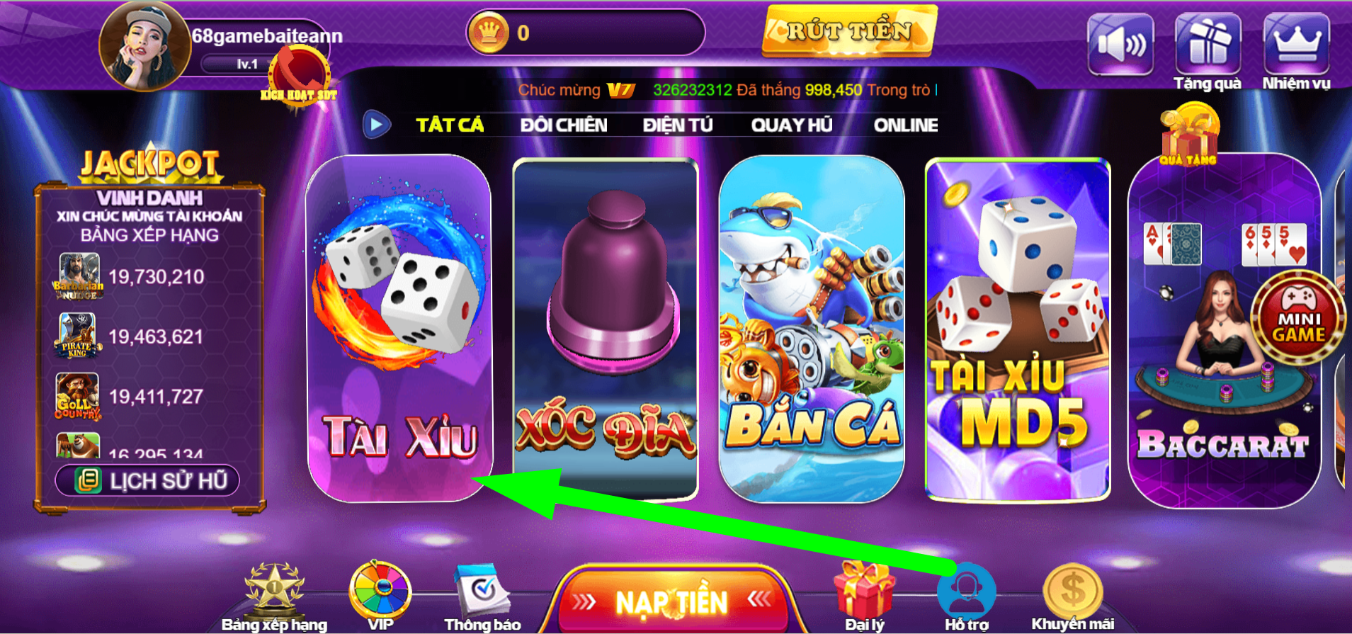 Giới thiệu khái quát về cách chơi tài xỉu 68 game bài