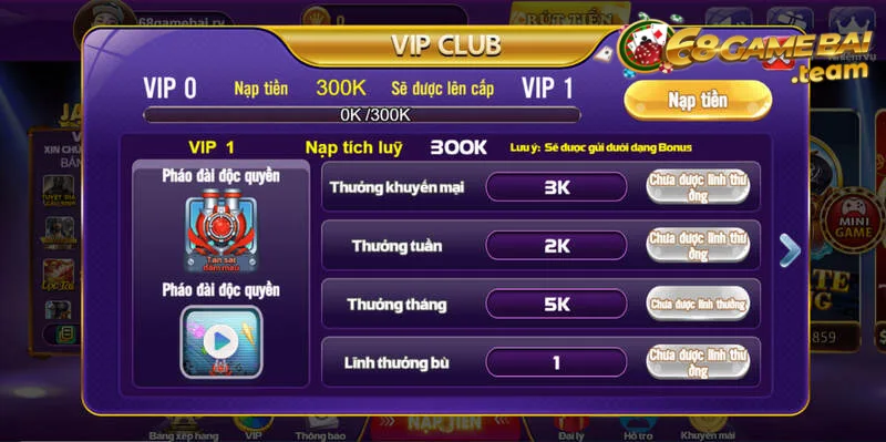 Thông tin phần thưởng khi trở thành Chế độ Vip cấp 1 