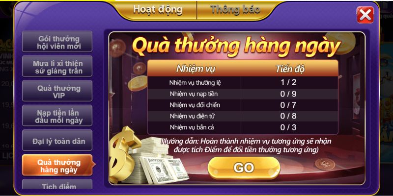 Quà thưởng mỗi ngày