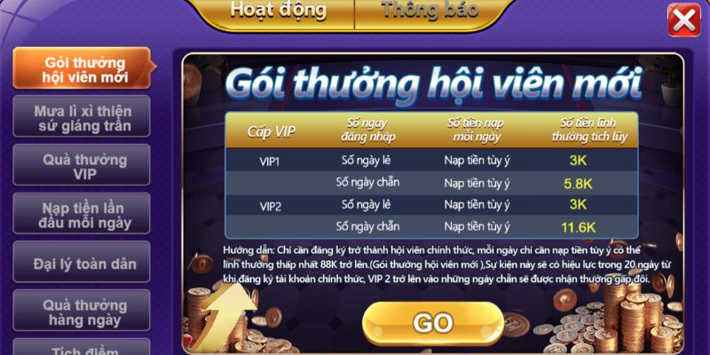 Thưởng hội viên mới